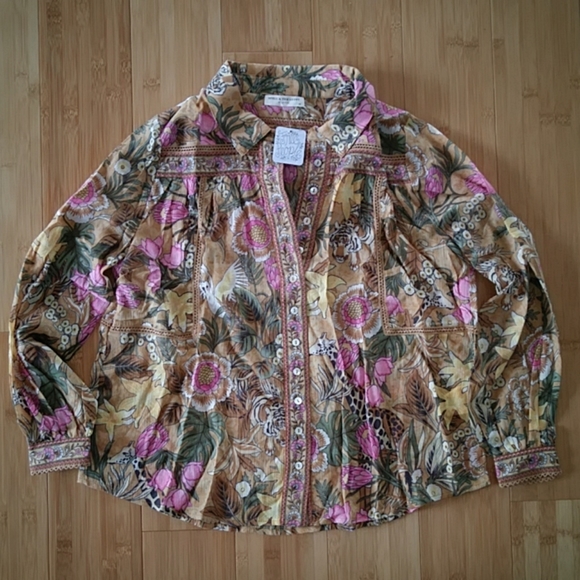 NWT Jungle Blouse Free People Spell Designs XS - Picture 6 of 9